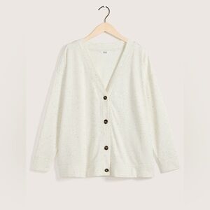 Penningtons White Speckled Buttoned Cardigan - NWT